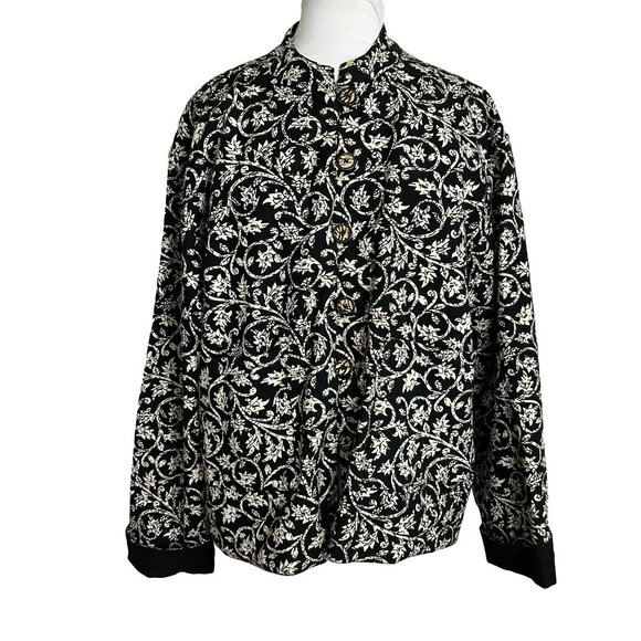 ITF Reversible Jacket Small to Medium Black White Button Front Pockets Cotton - Picture 3 of 12